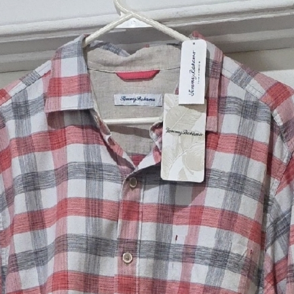 NWT TOMMY BAHAMA Canyon Beach Plaid Button Down Shirt Size L Soft Comfortable - Picture 4 of 7
